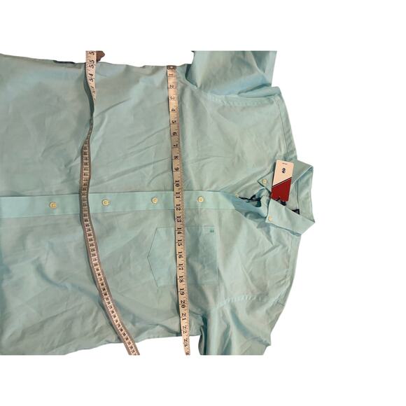 Lot of 3 Izod/Chaps New Long Sleeve Button Down Medium Shirt Blue Green - Picture 6 of 10